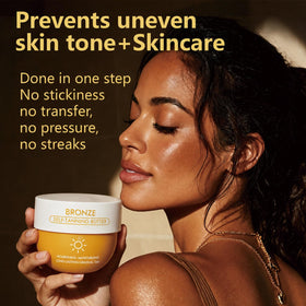 ReviveNerve placed on bathroom vanity suggesting daily skincare and tanning ritual