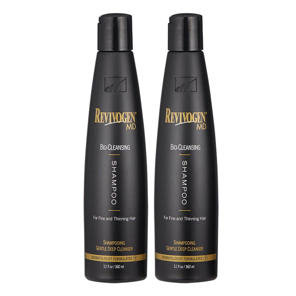 Revivogen front packaging showing the two-bottle set and volumizing benefit