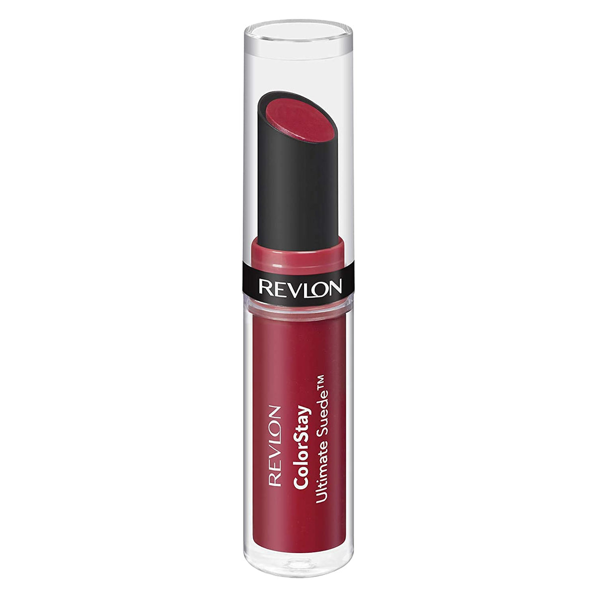 REVLON front packaging showing lipstick bullet and product name benefits