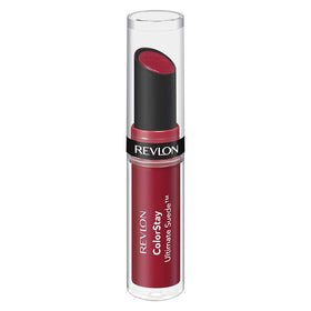 REVLON front packaging showing lipstick bullet and product name benefits
