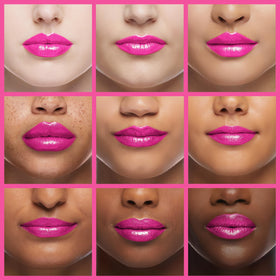 REVLON close-up of lipstick applied to lips demonstrating smooth coverage and soft finish