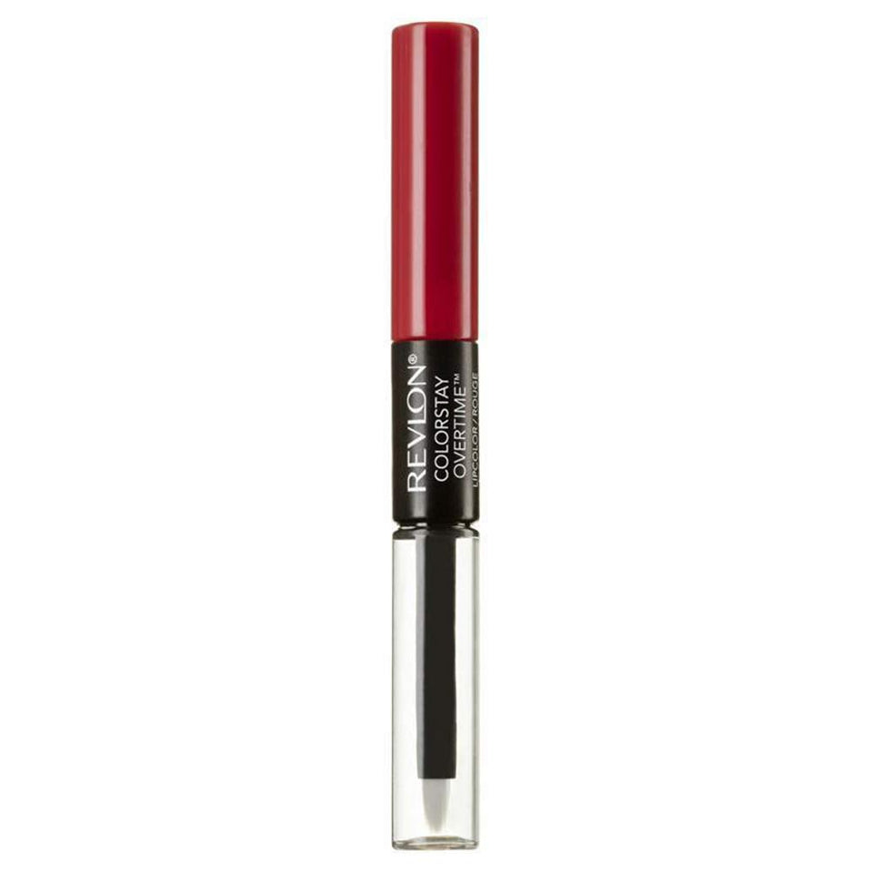 Revlon Forever Scarlett front packaging shows vivid red shade and compact travel-friendly tubes