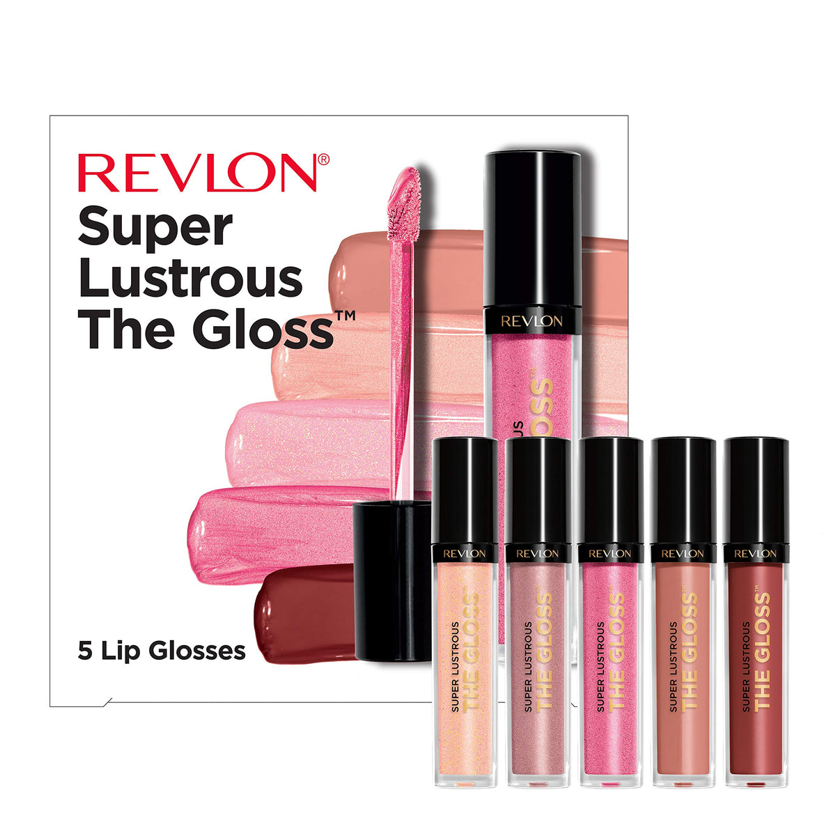 Revlon close-up of oversized applicator delivering smooth, even glossy coverage