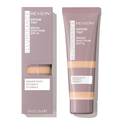 Revlon Illuminance front bottle in 213 Light Natural shows natural coverage