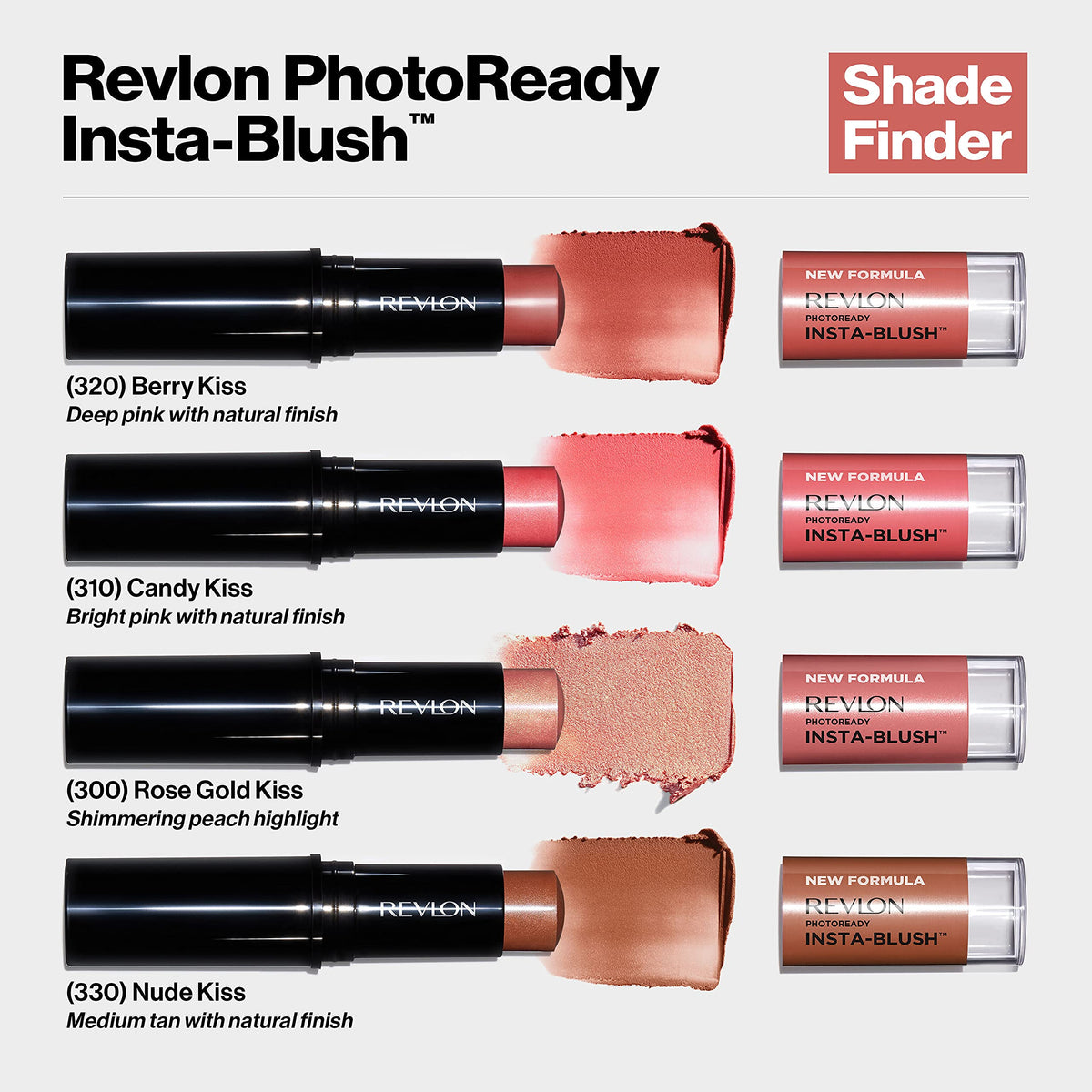 Revlon stick beside lipstick showing compact size and travel convenience