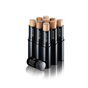 Revlon foundation stick in a handbag lifestyle scene showing on-the-go touch-up ease benefit
