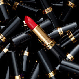 Revlon lipstick layered with gloss showing added shine and dimension benefit