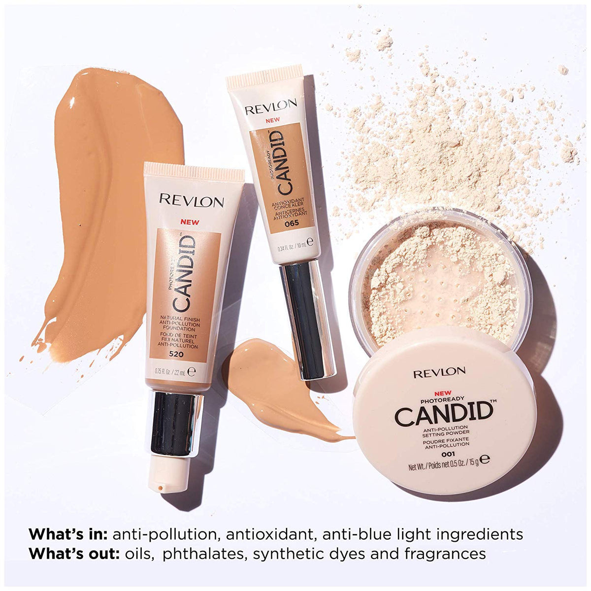 Revlon setting powder being applied with brush for long-lasting, matte look