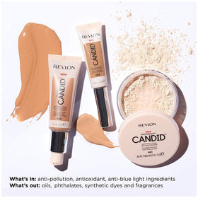 Revlon setting powder being applied with brush for long-lasting, matte look