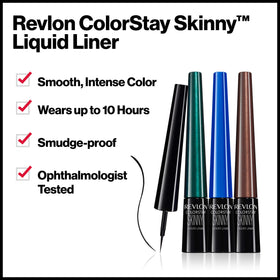 Revlon skinny liquid eyeliner open pen tip showing fine brush for precise lines