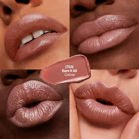 REVLON unwrapped 477 Black Cherry on lips highlighting rich berry coverage