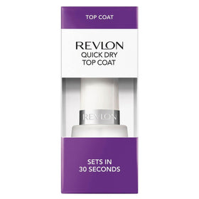 Revlon top coat front bottle showing clear polish and label for fast protection