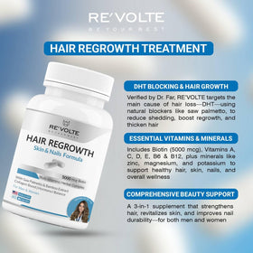 RE'VOLTE label detail focusing on key benefits and ingredient list