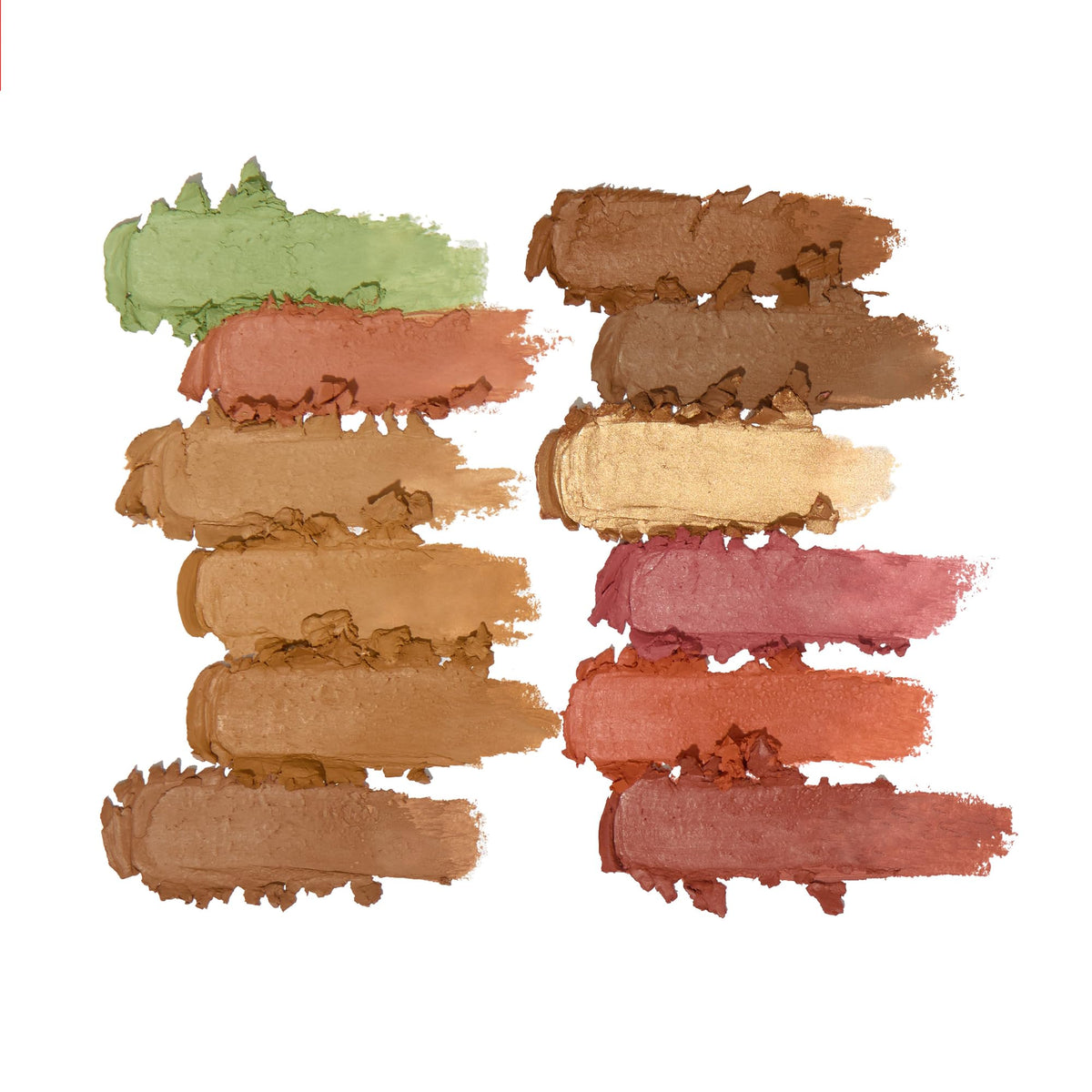 Revolution Beauty London texture swipe of creams demonstrating radiant finish benefit