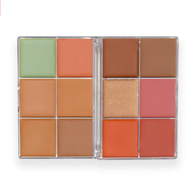 Revolution Beauty London palette inside travel pouch showing compact convenience