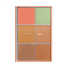 Revolution Beauty London palette applied on model cheeks showing natural sculpted glow