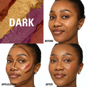 Revolution Beauty London close texture shot of creamy pans showing blendable finish and glow