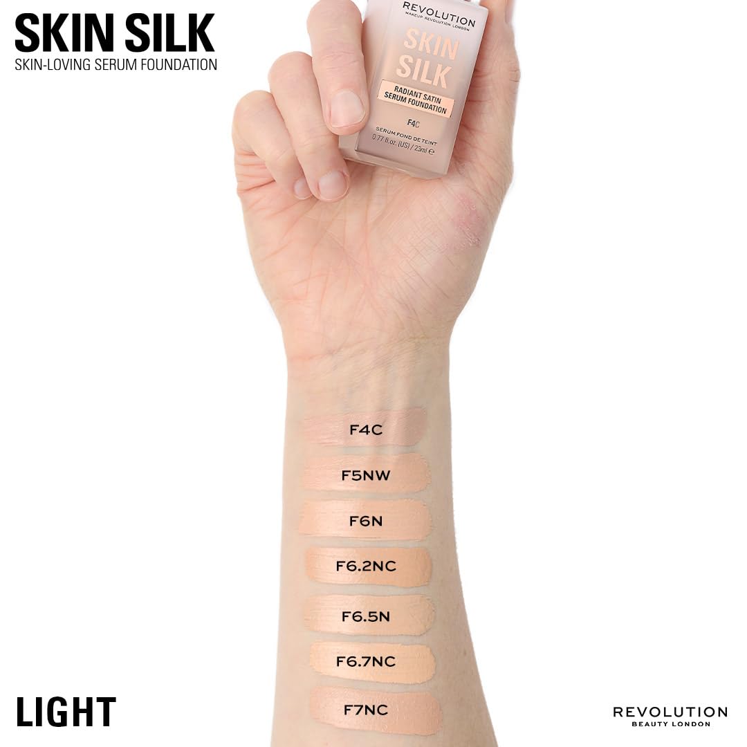 Revolution Beauty London pump dispensing foundation on hand for easy application