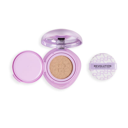 Revolution Beauty London front compact showing sleek packaging and portability