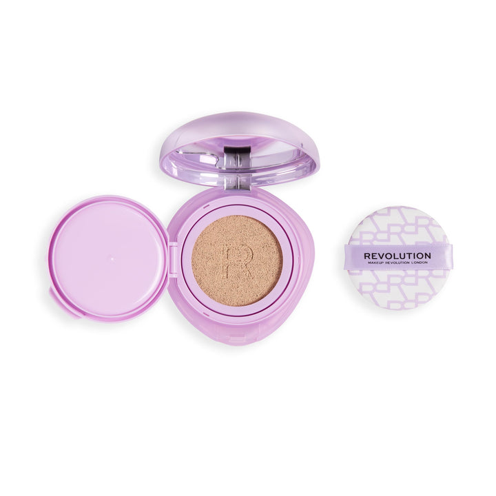Revolution Beauty London front compact showing sleek packaging and portability