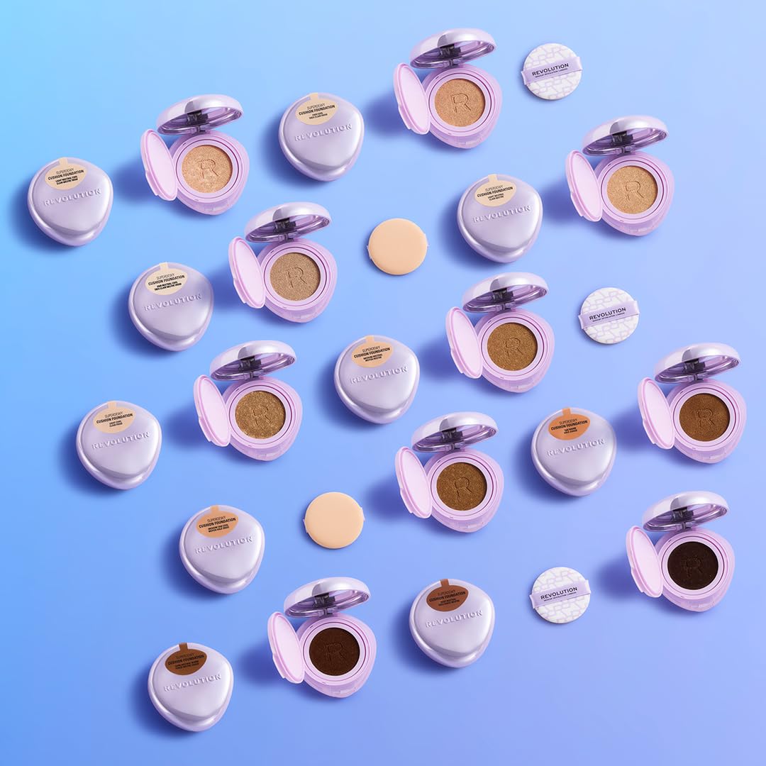 Revolution Beauty London label and ingredient panel highlighting peptides and blueberry