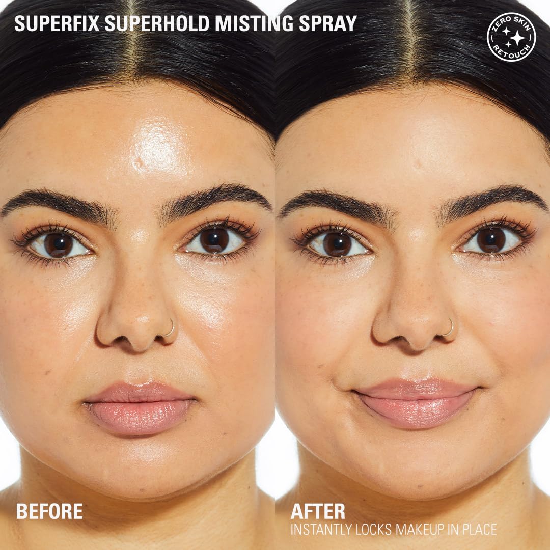 Revolution Beauty London mist spray airborne demonstrating even coverage benefit