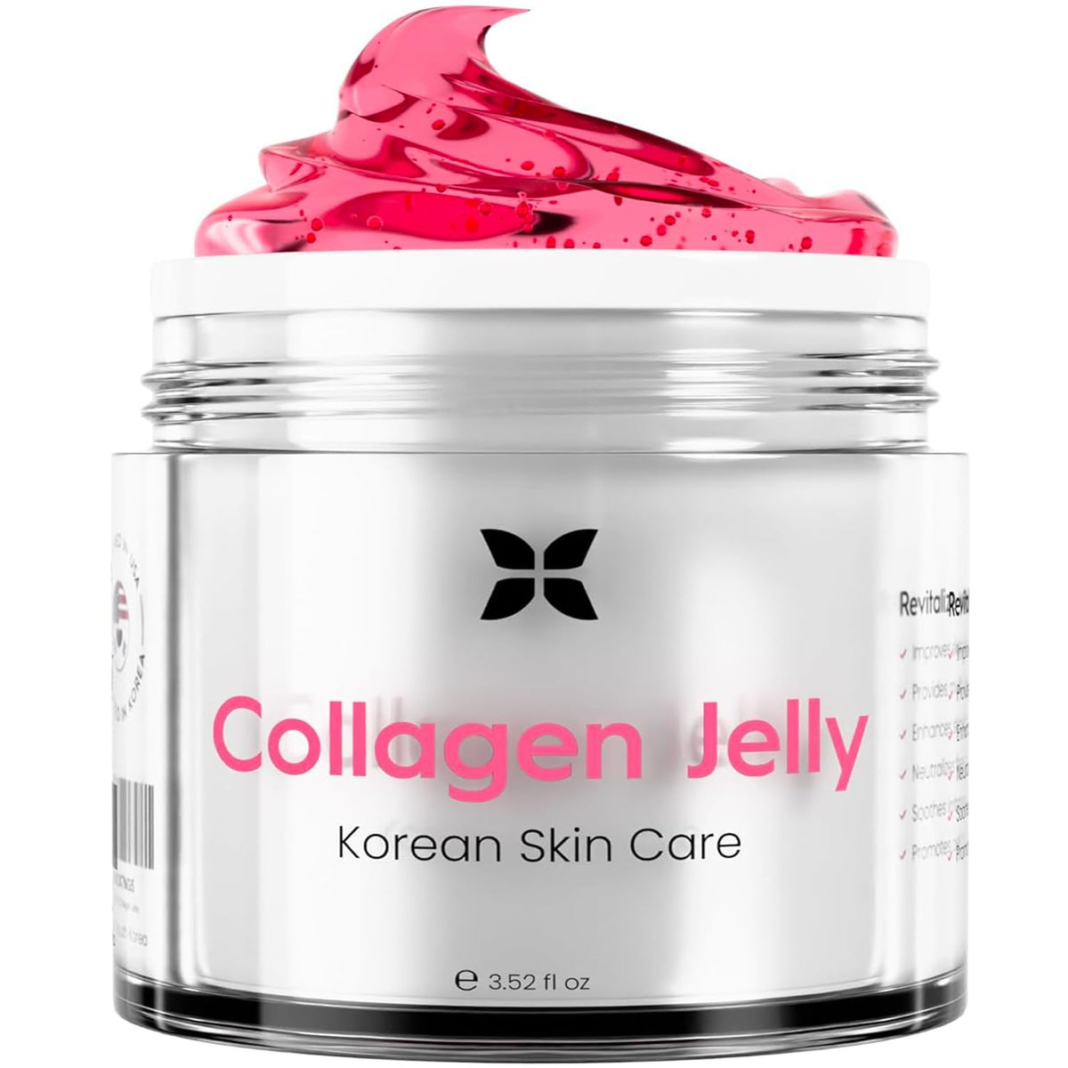 REVOMADIC front jar of Collagen Jelly showing sleek packaging and hydration benefits