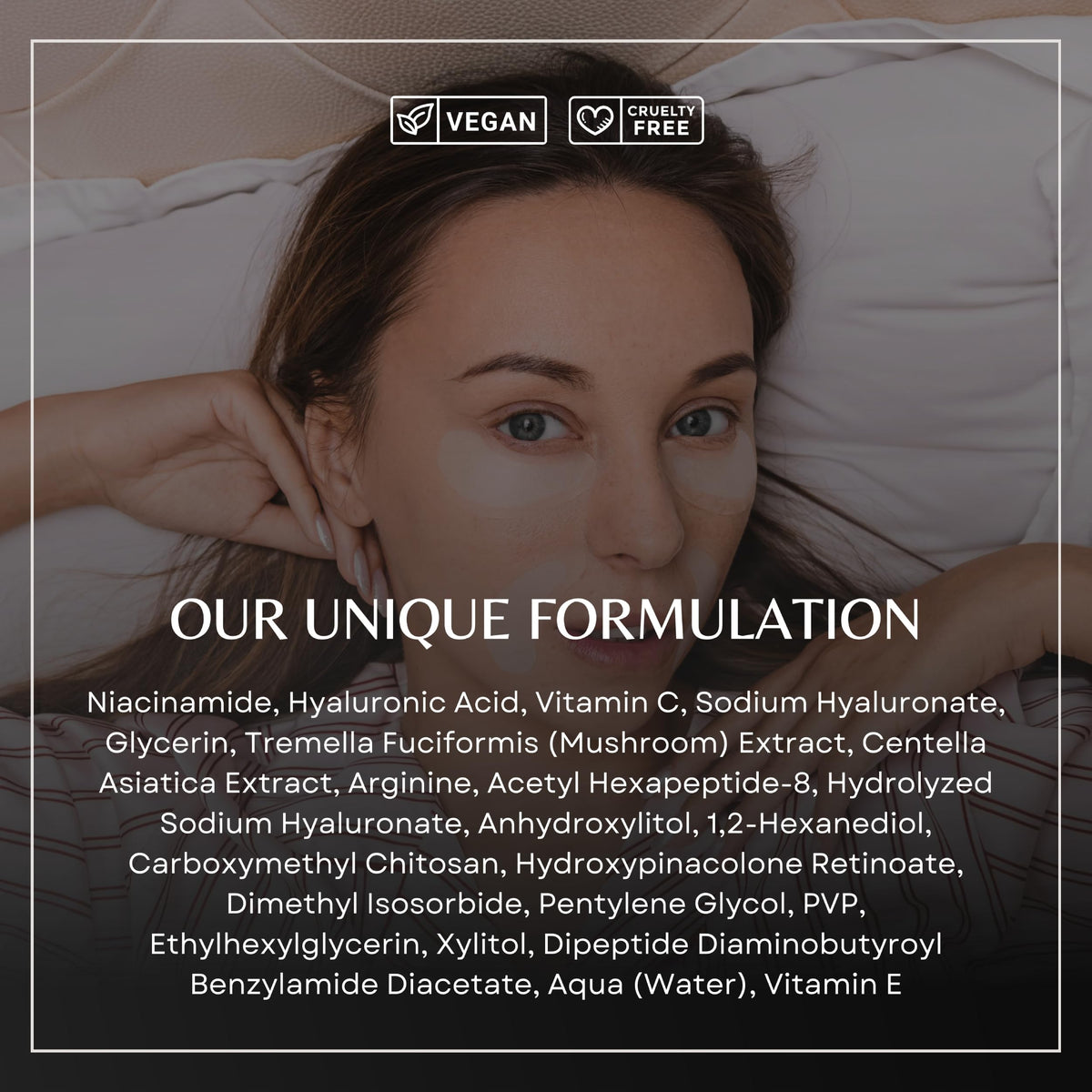 RewindGlow patch used in nighttime routine conveying hydration and renewal