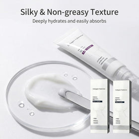 rexibuz applying cream with roller on neck to boost absorption and smooth skin