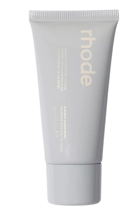 Rhode Barrier Restore Cream front packaging shows clean branding and size