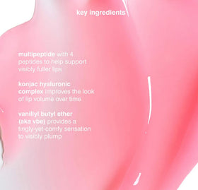 Rhode lip boost label detail showing ingredients and peptide-focused benefit