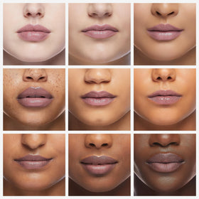 Rhode close-up application on lips highlighting hydration and plump look