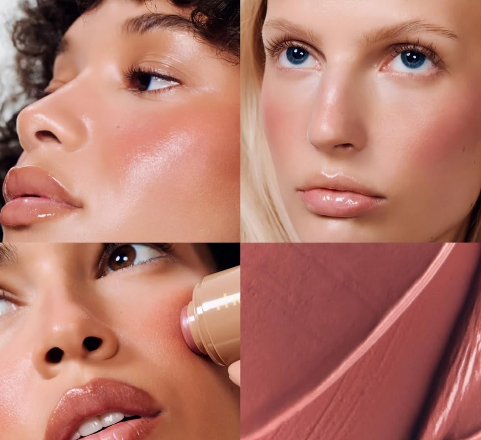 Rhode pocket blush size comparison in a hand showing portable pocket-friendly benefit