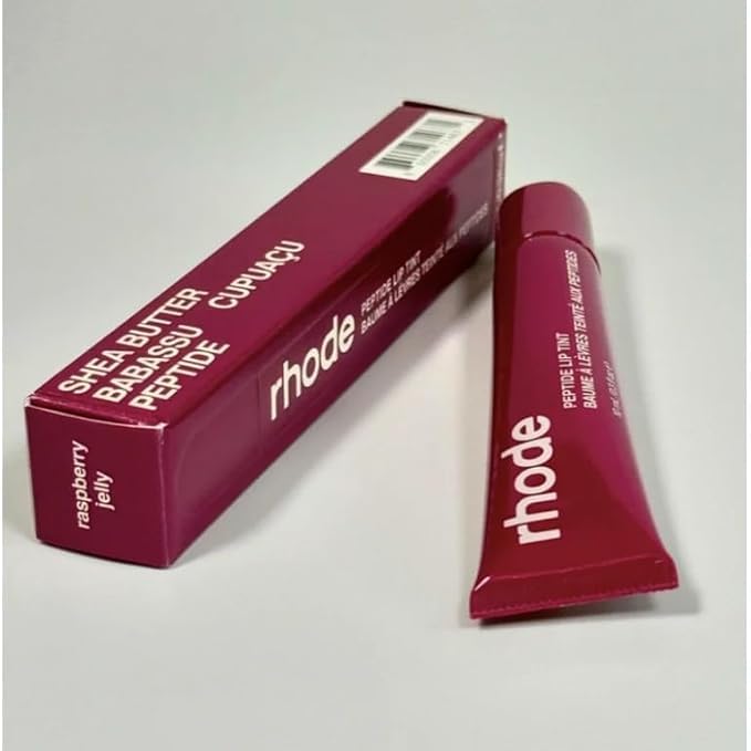 Rhode raspberry lip tint front view shows shade and hydrating finish