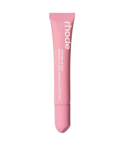 Rhode ribbon front packaging showcasing glossy tinted tube and brand benefits