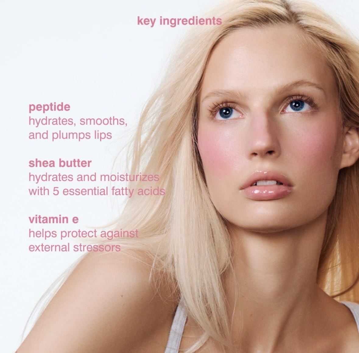 Rhode ribbon on lips lifestyle image illustrating natural tint and shine