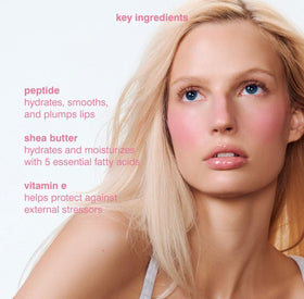 Rhode ribbon on lips lifestyle image illustrating natural tint and shine