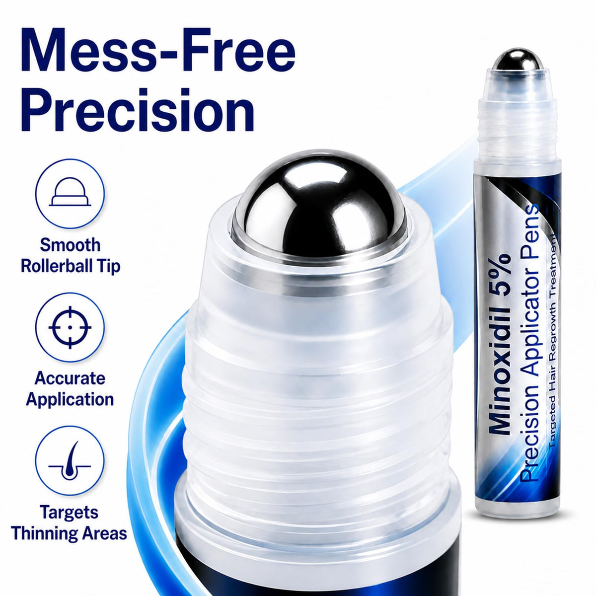 RHRTTUE serum texture on applicator tip showing smooth solution for easy spread