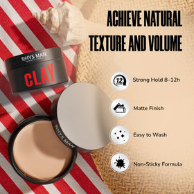 RHYS MAN jar inside travel bag emphasizing convenience for grooming on-the-go