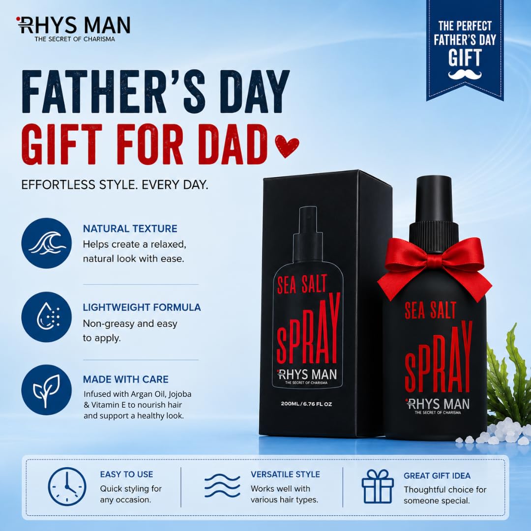 RHYS MAN label close-up listing argan, jojoba and vitamin E benefits