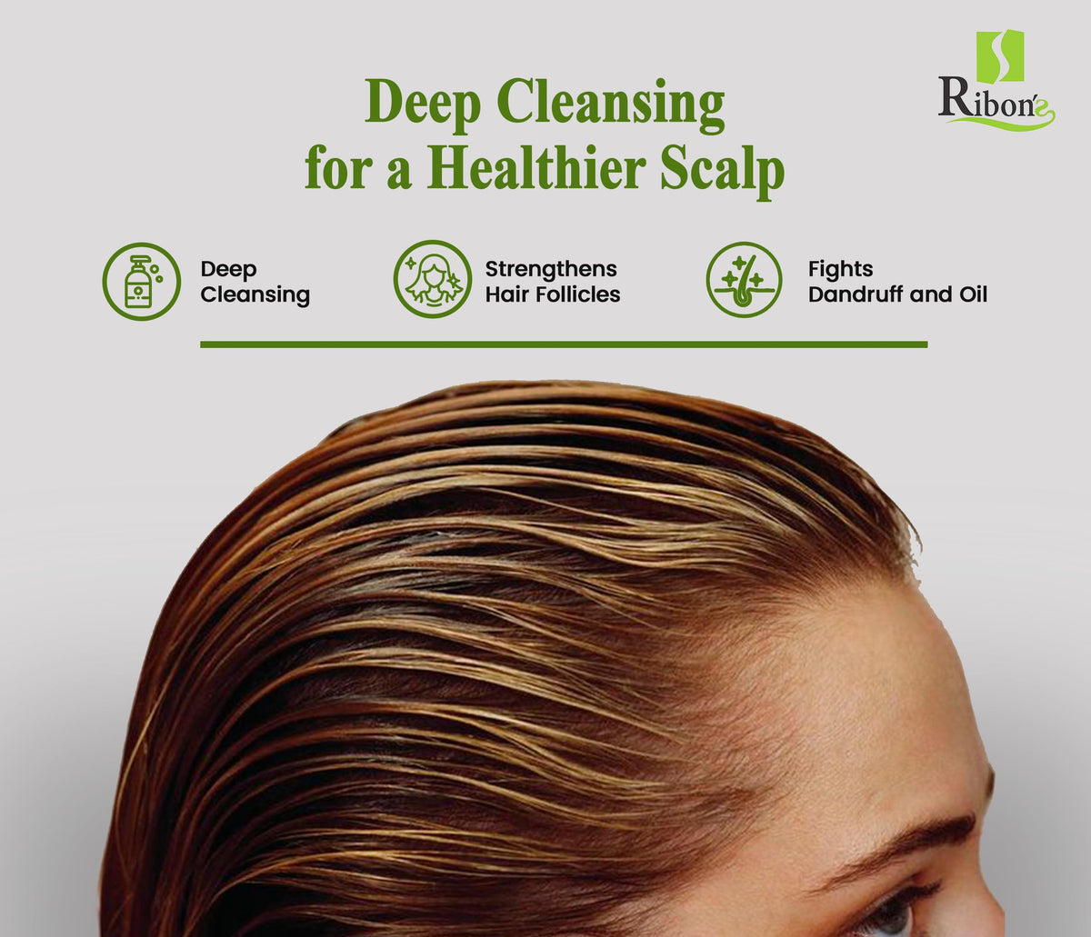Ribon's aloe vera leaf detail highlighting soothing gel for moisturized scalp