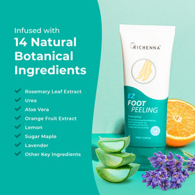 Richenna botanical ingredients display highlighting natural extracts