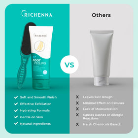 Richenna application on heel demonstrating easy massage use