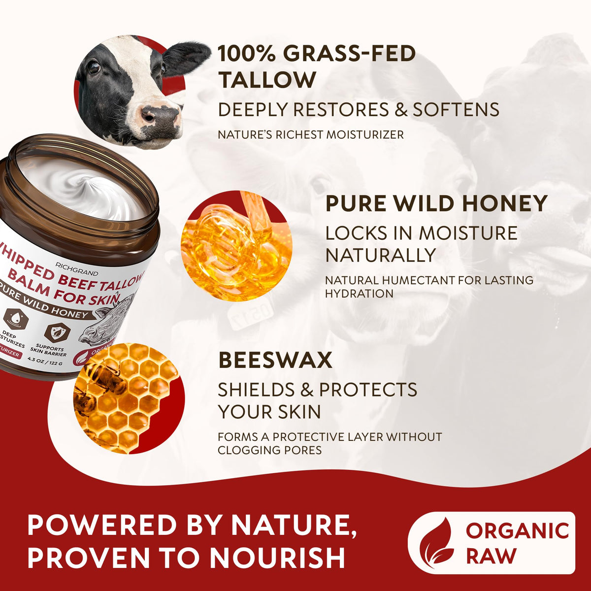 RICHGRAND open jar showing whipped texture that spreads easily