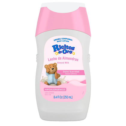 Ricitos de Oro front packaging showing 250ml bottle and gentle formula benefit