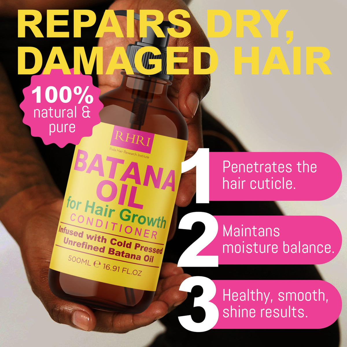 Rida Hair Research Institute shampoo lather in hands demonstrating effective cleansing