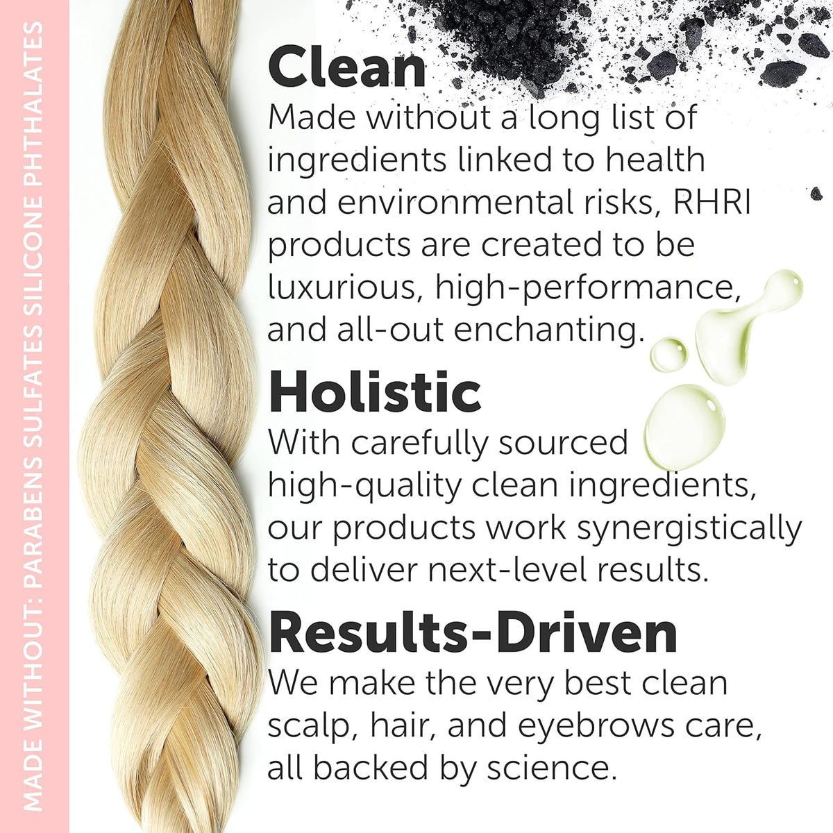Rida Hair Research Institute on bathroom shelf styled with towels showing routine-friendly, sulfate-free benefit
