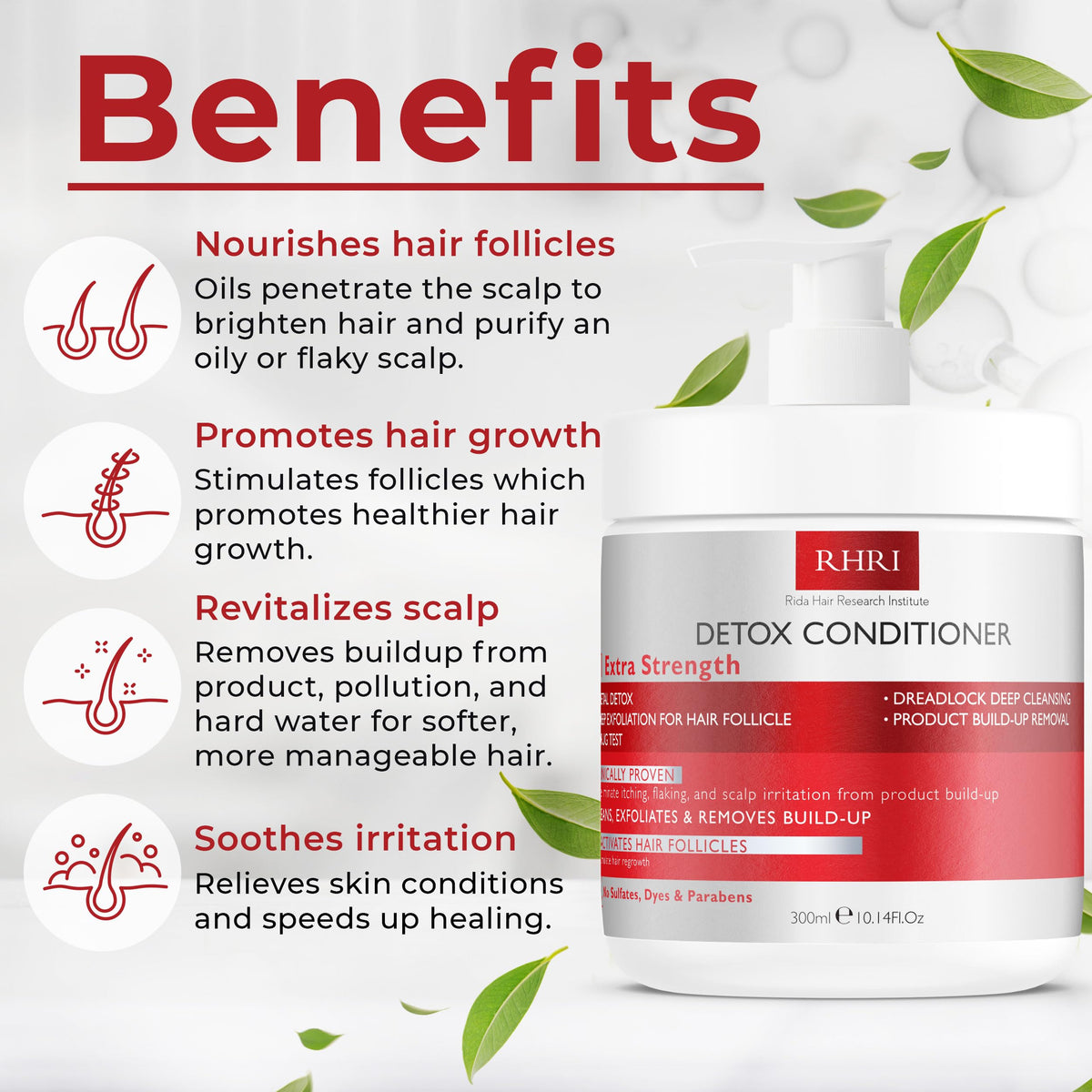 Rida Hair Research Institute conditioner applied in shower for deep scalp cleanse