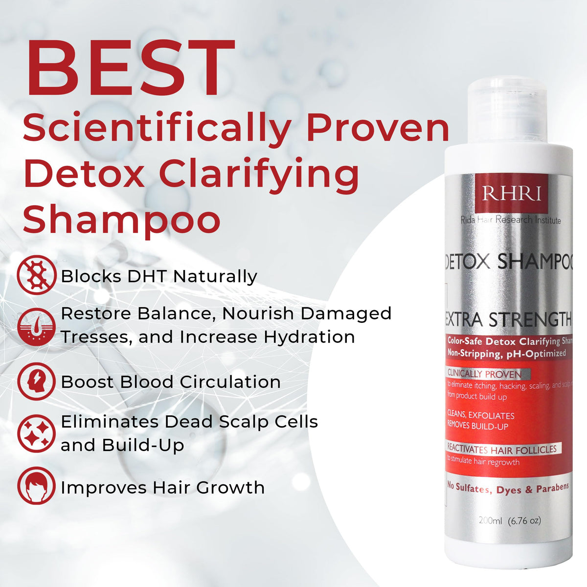 Rida Hair Research Institute rich lather on hair demonstrating effective cleansing