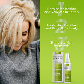 Rida Hair bottle beside shampoo illustrating easy daily routine use